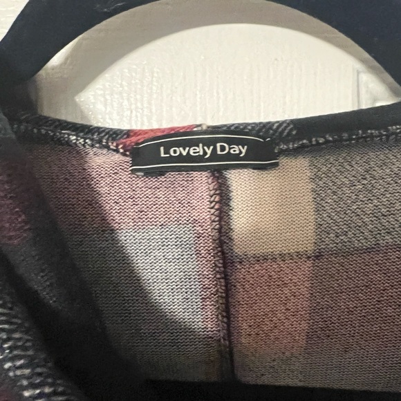 Small plaid boutique sleeveless dress cowl neck sweater Buffalo checkered - Picture 6 of 8